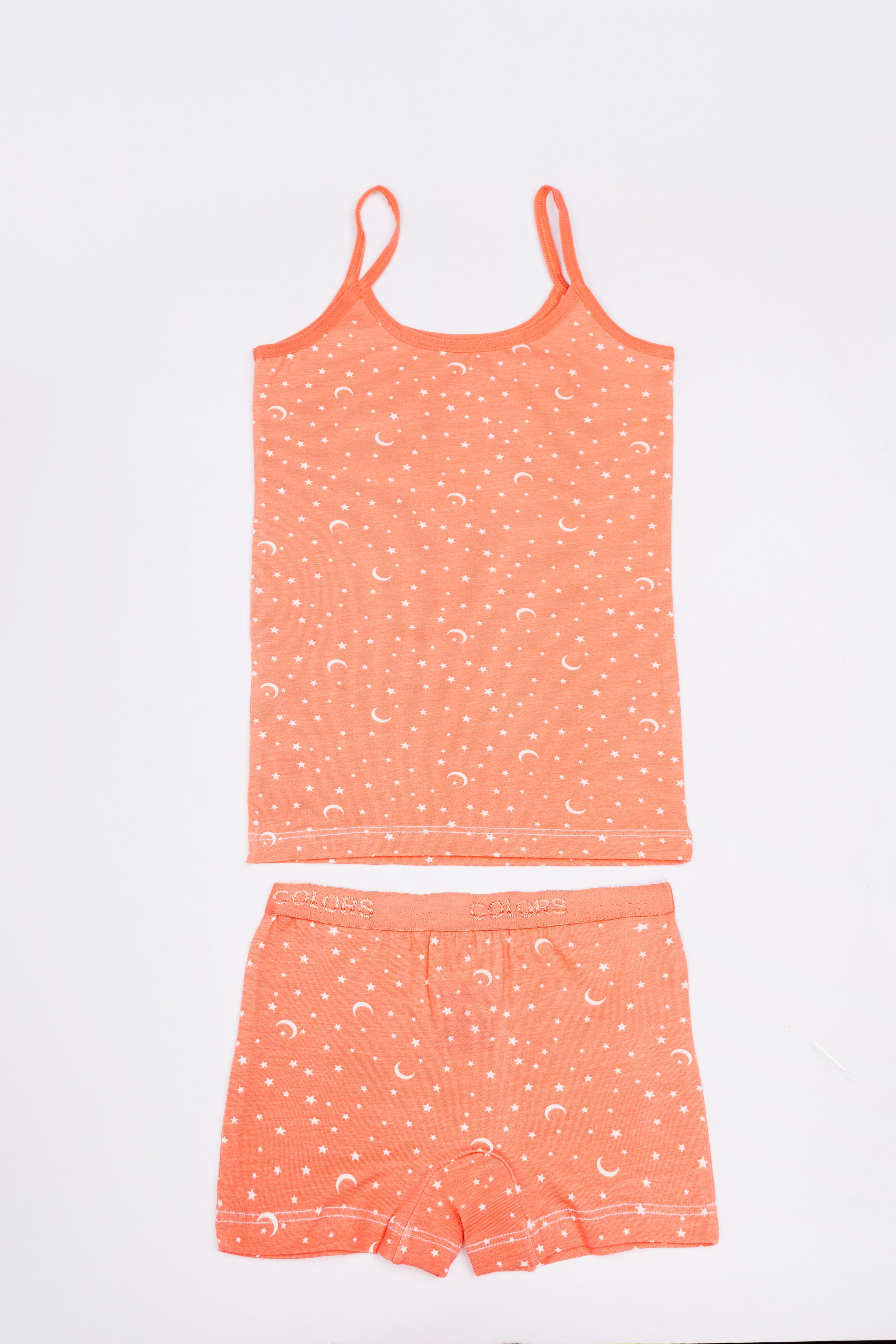 Girls Strap Top & Shorts Set – 2 Pieces