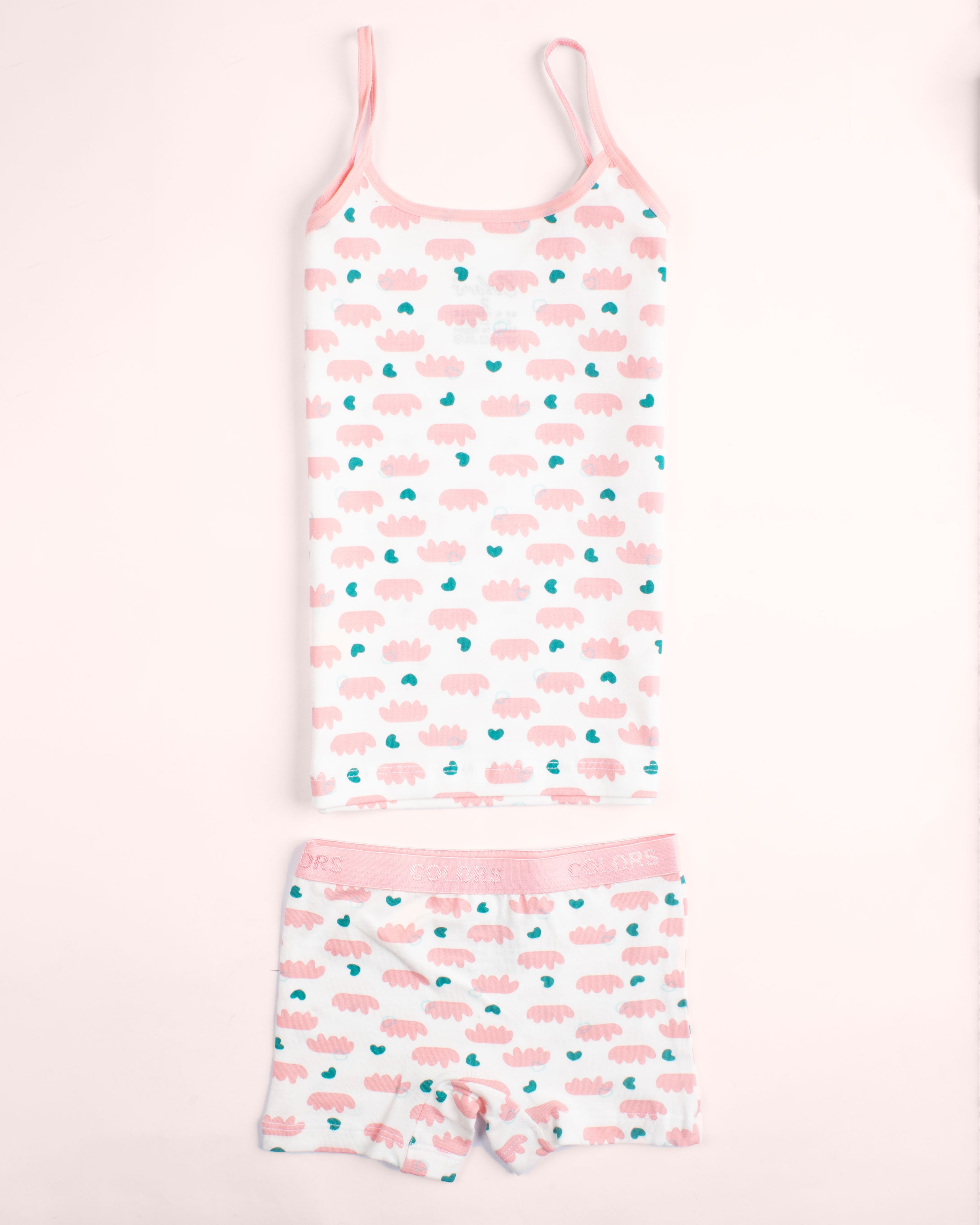 Girls Strap Top & Shorts Set – 2 Pieces