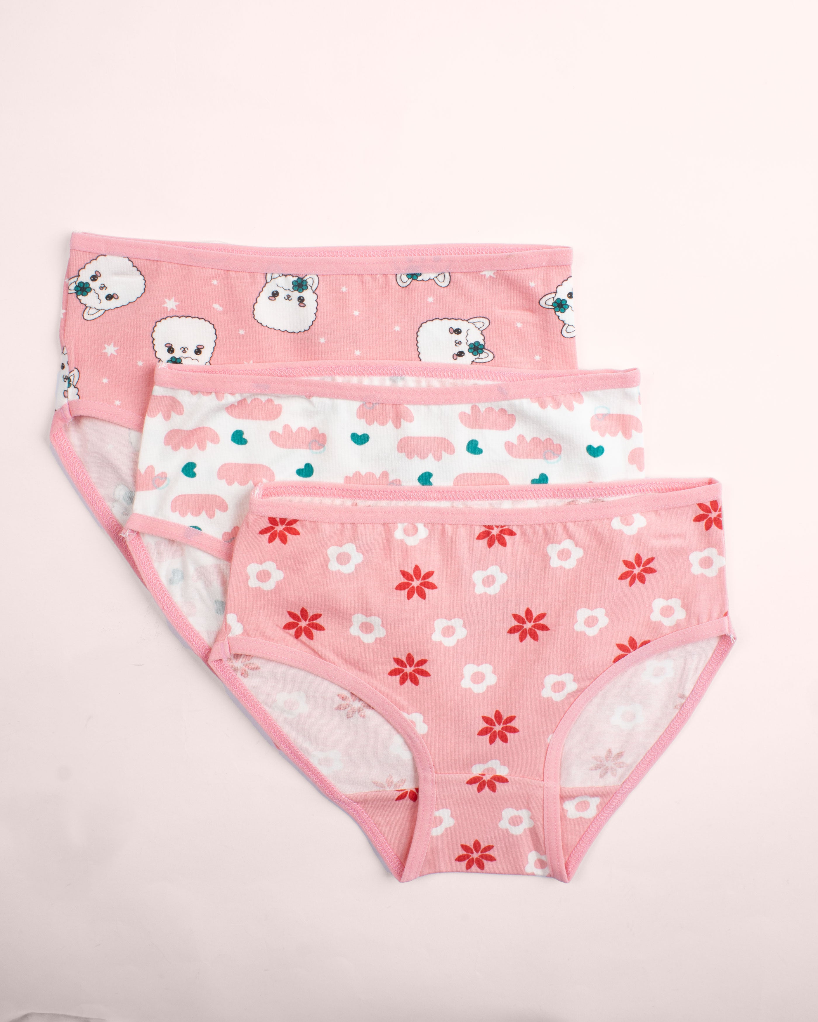 Girls Printed Brief |  Pack of - 3