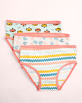 Girls Printed Brief |  Pack of - 3