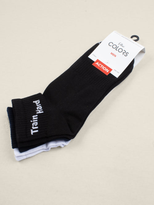CLR  MENS SOCKS SHORT HALF  3PC