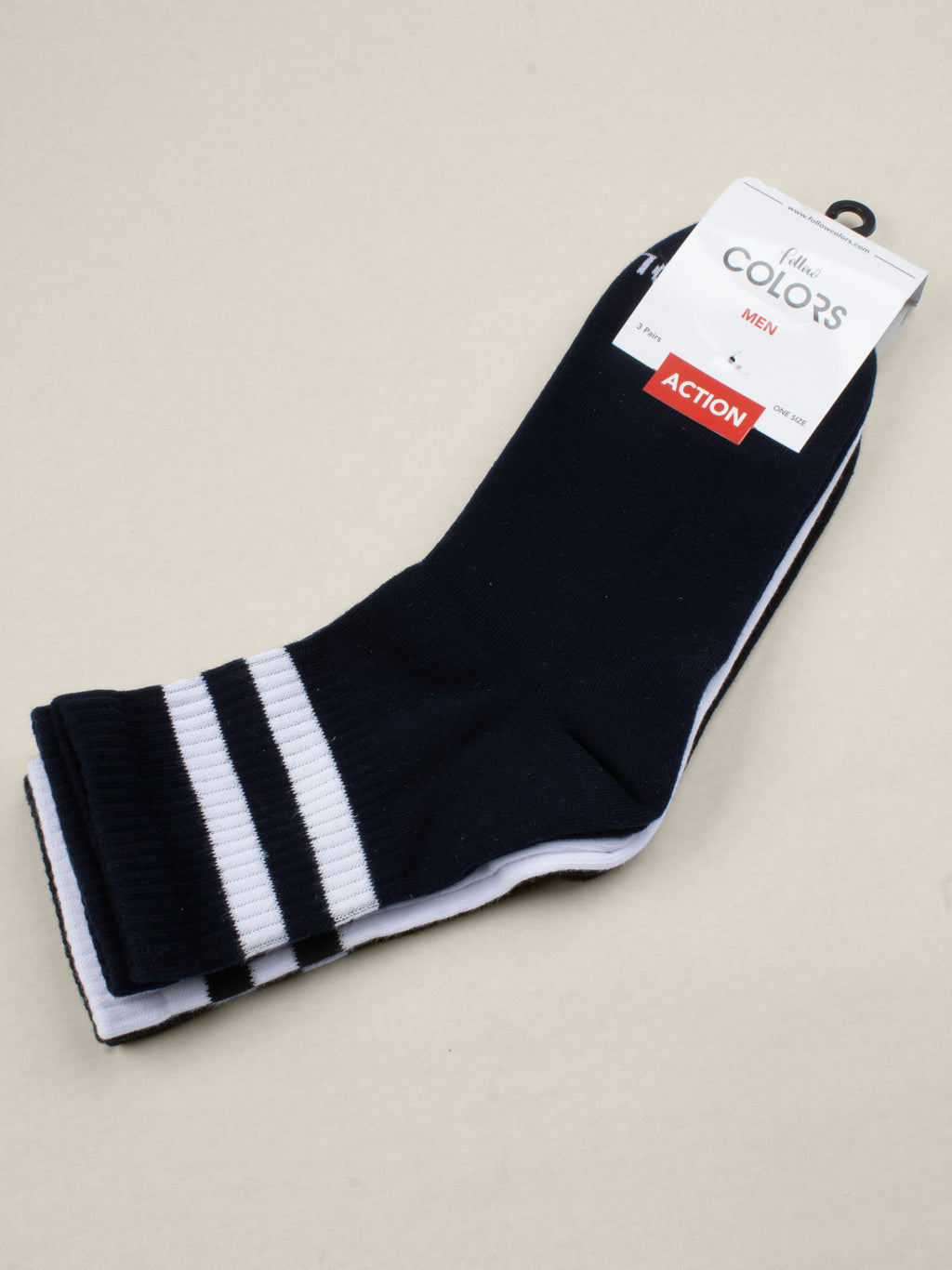 CLR  MENS SOCKS LONG HALF 3PC