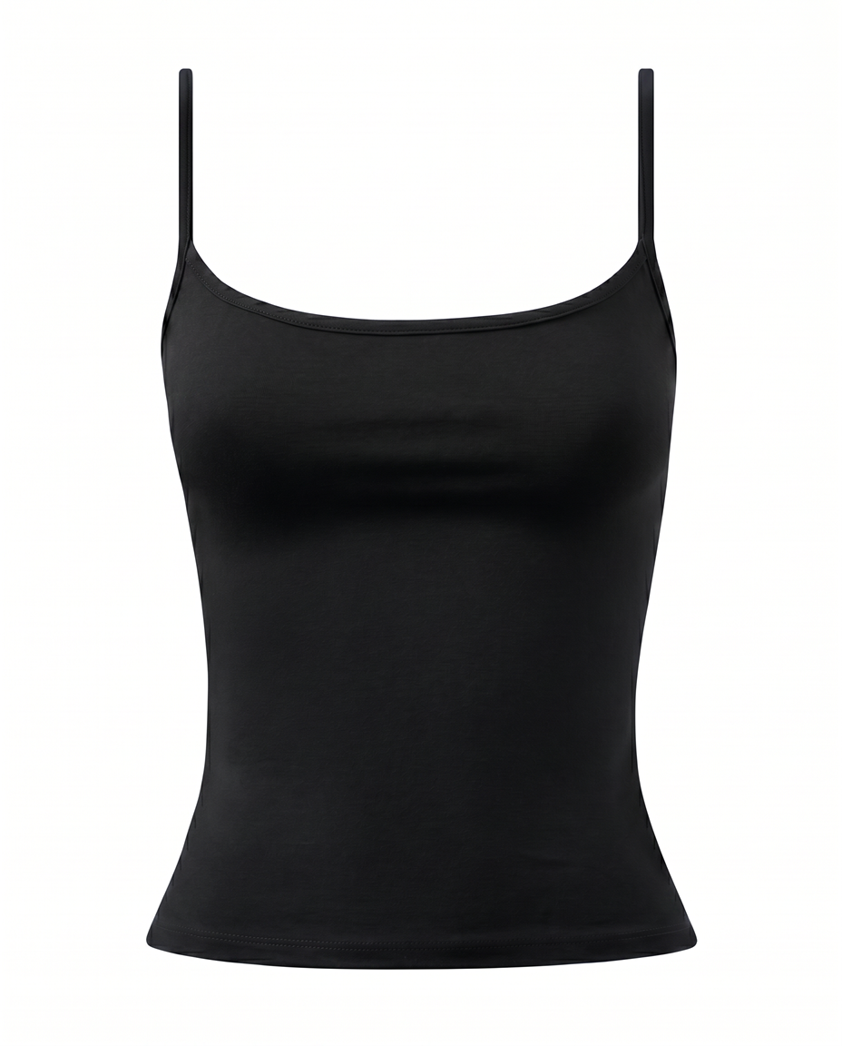 Plain Strap Top - Black
