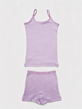 Girls Strap Top & Shorts Set – 2 Pieces