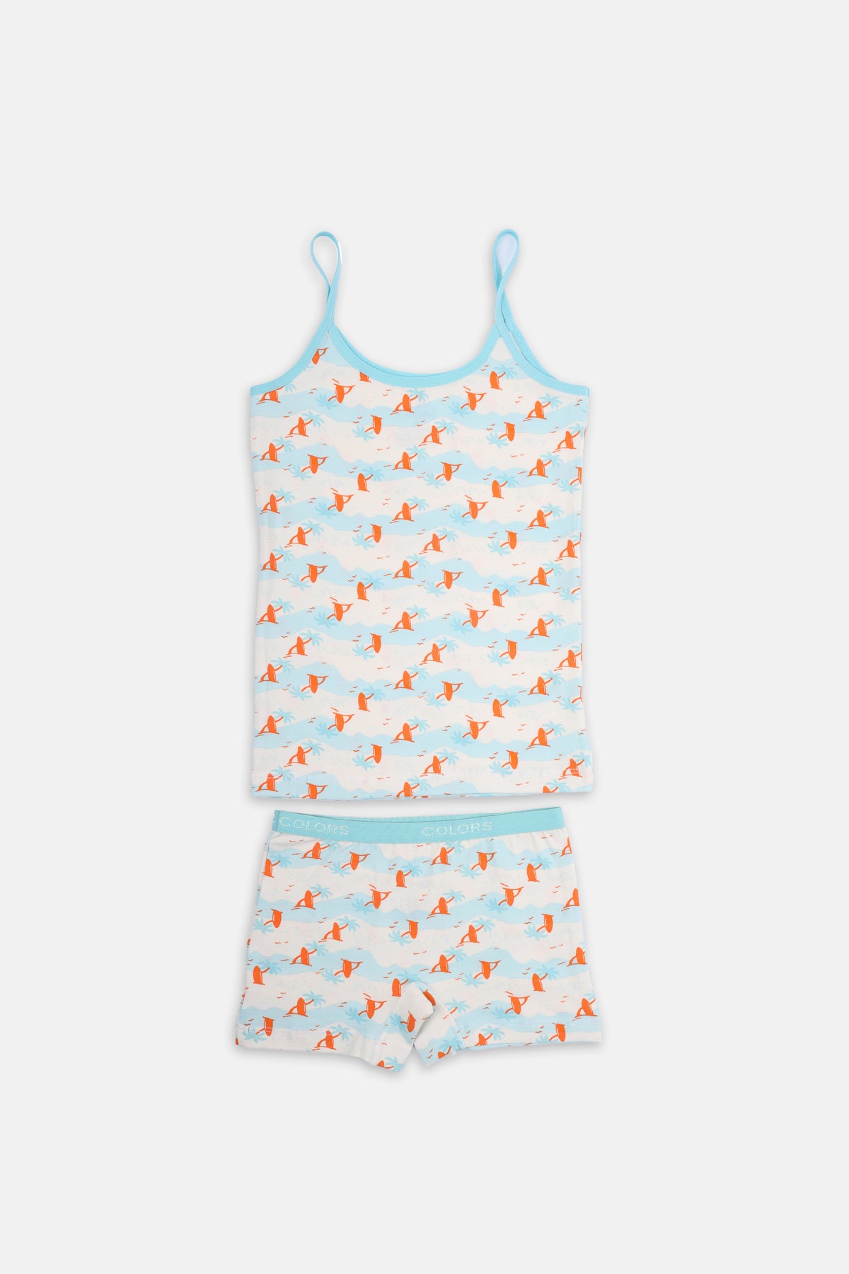 Girls Strap Top & Shorts Set – 2 Pieces