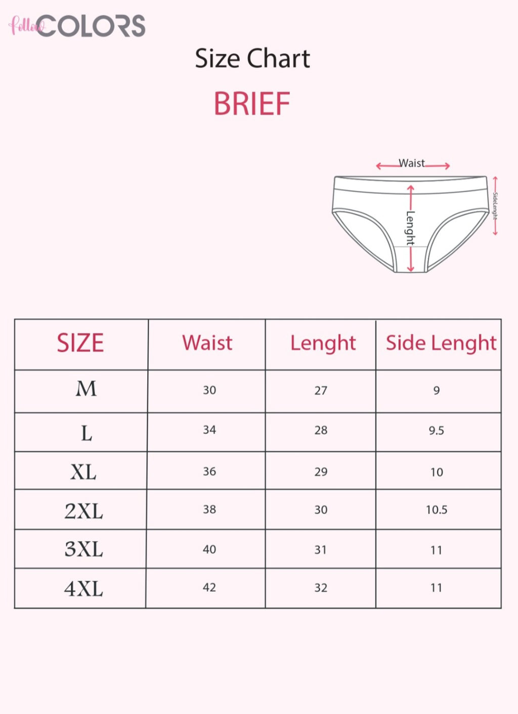 Plain Brief - Pack of 4