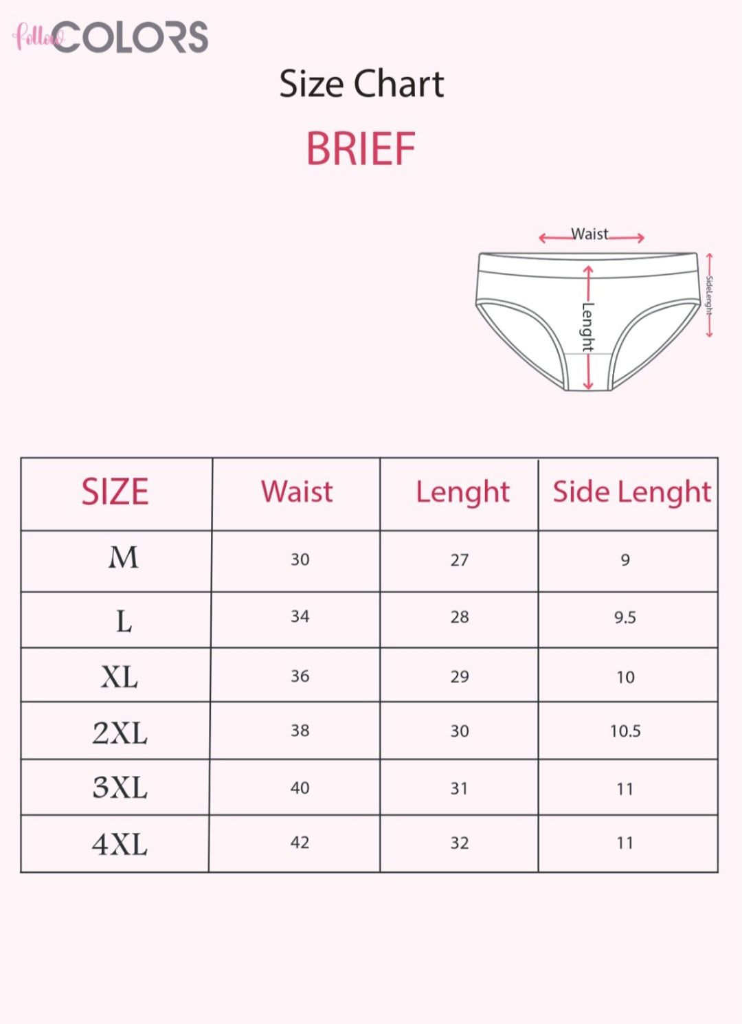 Plain Brief - Pack of 4